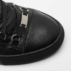 Pre Owned حذاء رياضي بالنسياغا أرينا جلد أسود بعنق طويل مقاس 41