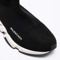 Pre Owned حذاء رياضي بالنسياغا سوك سبيد قماش تريكو أسود بعنق طويل مقاس 43