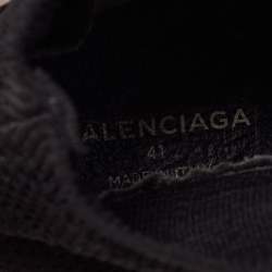 Pre Owned Balenciaga Black Knit Fabric Speed Lace Up Sneakers Size 41