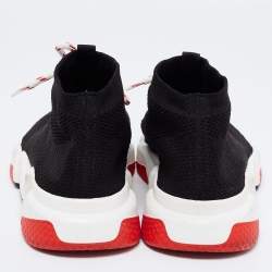 Pre Owned Balenciaga Black Knit Fabric Speed Lace Up Sneakers Size 41