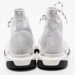 Balenciaga White Knit Fabric Speed Sneakers Size 45