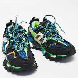 Pre Owned حذاء رياضي بالنسياغا تيس أس جوما ترالك شبك وجلد متعدد الألوان بعنق منخفض مقاس 39