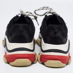 مملوكة مسبقًا حذاء رياضي بالنسياغا تريبل أس شبك وجلد أسود مقاس 42