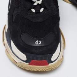 مملوكة مسبقًا حذاء رياضي بالنسياغا تريبل أس شبك وجلد أسود مقاس 42