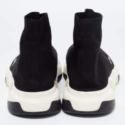 Pre Owned حذاء رياضي بالنسياغا سبيد 2.0 قماش تريكو أسود بعنق طويل مقاس 45