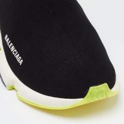 Pre Owned حذاء رياضي بالنسياغا سبيد 2.0 قماش تريكو أسود بعنق طويل مقاس 45