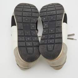 Pre Owned Balenciaga Tri-Color Mesh, Fabric And Leather Race Runner Low Top Sneakers Size 43