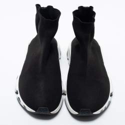 Pre Owned Balenciaga Black Knit Fabric Socks Speed Sneakers Size 42
