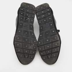 Pre Owned Balenciaga Black Mesh and Leather Race Runner Sneakers Size 42