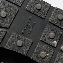 Pre Owned Balenciaga Black Mesh and Leather Race Runner Sneakers Size 42