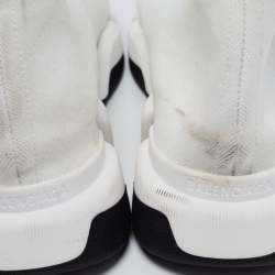 Balenciaga White Knit Fabric Speed Trainer Sneakers Size 44