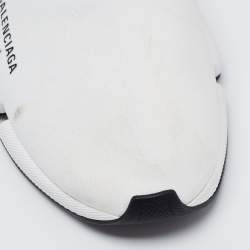 Balenciaga White Knit Fabric Speed Trainer Sneakers Size 44
