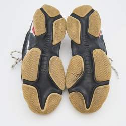 مملوكة مسبقًا Balenciaga Black Leather and Mesh Triple S Sneakers Size 46