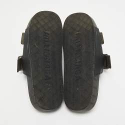 Pre Owned Balenciaga Dark Grey Rubber Slides Size 44