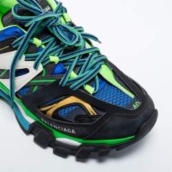 Pre Owned Balenciaga Multicolor Leather and Mesh Track Sneakers Size 40