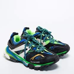 Pre Owned Balenciaga Multicolor Leather and Mesh Track Sneakers Size 40