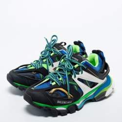 Pre Owned Balenciaga Multicolor Leather and Mesh Track Sneakers Size 40