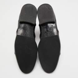 Pre Owned Balenciaga Black Leather Ankle Length Boots Size 42