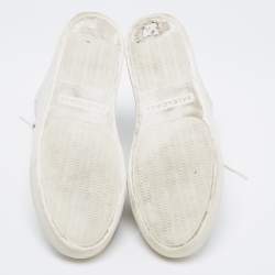 Pre Owned Balenciaga White Crinkled Leather Arena High Top Sneakers Size 40