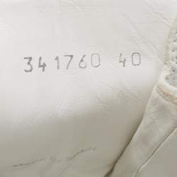 Pre Owned Balenciaga White Crinkled Leather Arena High Top Sneakers Size 40