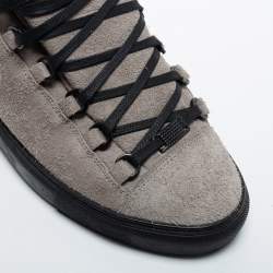 Pre Owned Balenciaga Grey Suede Arena High Top Sneakers Size 39