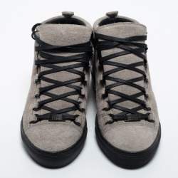 Pre Owned Balenciaga Grey Suede Arena High Top Sneakers Size 39