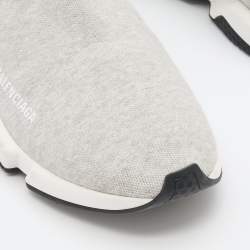 Pre Owned Balenciaga Grey Knit Fabric Speed 2.0 Slip On Sneakers Size 42