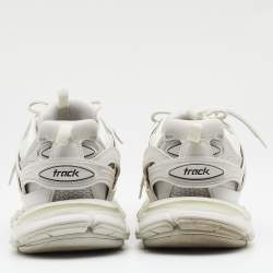 Pre Owned Balenciaga White Mesh and Synthetic Leather Track Sneakers Size 42