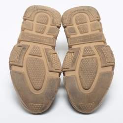 Balenciaga Beige Knit Fabric Speed Lace Up Sneakers Size 41