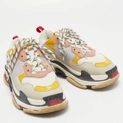 Balenciaga Multicolor Mesh and Leather Triple S Sneakers Size 39