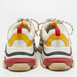 Balenciaga Multicolor Mesh and Leather Triple S Sneakers Size 39