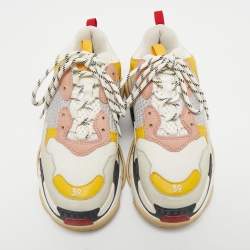 Balenciaga Multicolor Mesh and Leather Triple S Sneakers Size 39