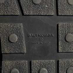 Pre Owned Balenciaga Black Mesh and Leather Race Runner Sneakers Size 46