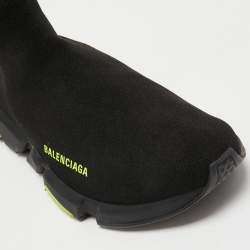 Pre Owned Balenciaga Black Knit Fabric Speed Trainer Sneakers Size 42