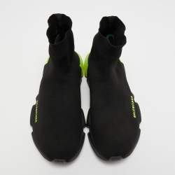 Pre Owned Balenciaga Black Knit Fabric Speed Trainer Sneakers Size 42