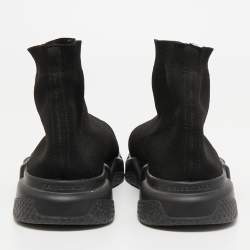 Pre Owned Balenciaga Black Knit Fabric Speed Trainer Sneakers Size 42
