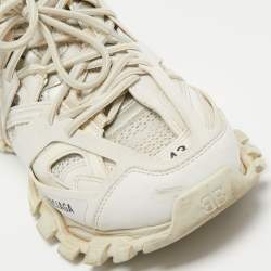 Balenciaga White Mesh and Leather Track Sneakers Size 43