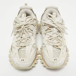 Balenciaga White Mesh and Leather Track Sneakers Size 43