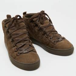 مملوكة مسبقًا Balenciaga Brown Suede Arena High Top Sneakers Size 41