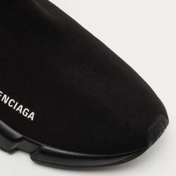 Pre Owned Balenciaga Black Knit Fabric Speed Trainer Sneakers Size 42