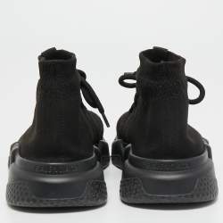 Pre Owned Balenciaga Black Knit Fabric Speed Sneaker Size 40 