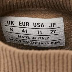 Pre Owned Balenciaga Brown Knit Fabric Speed High Top  Sneakers Size 41