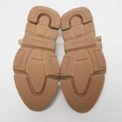 Pre Owned Balenciaga Brown Knit Fabric Speed High Top  Sneakers Size 41