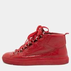 Balenciaga Arena High Red Sneakers Size 9 Men's Leather Luxury Designer EU  42