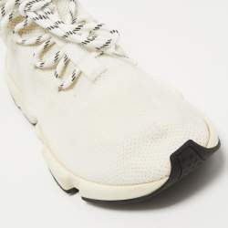 Balenciaga White Knit Fabric Speed Sock High Top Sneakers Size 45