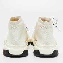 Balenciaga White Knit Fabric Speed Sock High Top Sneakers Size 45