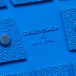 Pre Owned Balenciaga Blue Leather and Mesh Race Runner Sneakers Size 45
