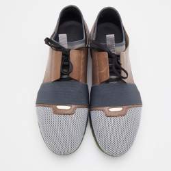 مملوكة مسبقًا Balenciaga Multicolor Leather, Suede and Mesh Race Runner Sneakers Size 45