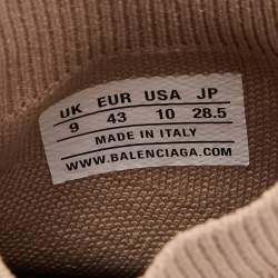 Balenciaga Beige Knit Fabric Speed Trainer Slip On Sneakers Size 43