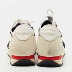 Pre Owned Balenciaga White Leather and Mesh Race Runner Sneakers Size 41